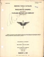 Service Tools Catalog for Rolls-Royce Engines Manufactured by Packard Motor Car Company