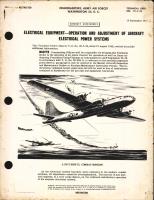 Operation and Adjustment of Aircraft Electrical Power Systems