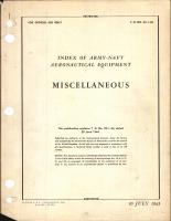 Index of Army-Navy Miscellaneous Aeronautical Equipment 