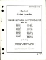 Overhaul Instructions for Direct-Cranking Electric Starter 