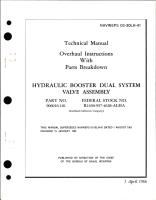 Overhaul Instructions with Parts Breakdown for Hydraulic Booster Dual System Valve Assembly - Part 906016-101