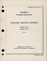 Overhaul Instructions for Electric Motor Assembly - Model 220056-010-02 
