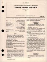Overhaul Instructions w Parts Breakdown for Hydraulic Pressure Relief Valve - Part 28106