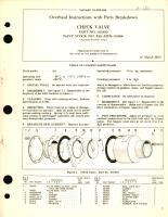 Overhaul Instructions with Parts Breakdown for Check Valve Part  No. 301800 