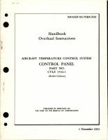 Overhaul Instructions for Aircraft Temperature Control System Control Panel - Part CYLZ 3534-1