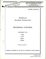 Revision to Overhaul Instructions for Reversing Control - Assembly No.  72400, 73278, 88029, and 509628 