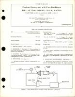 Overhaul Instructions with Parts Breakdown for Fire Extinguisher Check Valves - Parts 12-953-51, 12-953-61, and 12-953-71