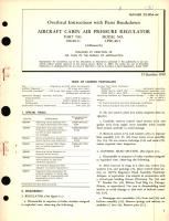 Overhaul Instructions with Parts Breakdown for Aircraft Cabin Air Pressure Regulator Part  No. 102108-11 Model No. CPR1-80-1