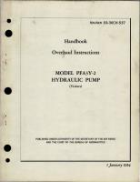 Overhaul Instructions for Hydraulic Pump - Model PFA3Y-2 