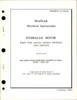 Overhaul Instructions for Hydraulic Motor - Parts 684314, 685952, 685952A, and 685952B