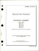 Illustrated Parts Breakdown for Inverter Assembly - Types MG-54-C, MG-54-D, MG-54-E, and MG-54-F