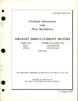 Overhaul Instructions with Parts Breakdown for Direct-Current Motors - Parts 36702 and 36702-2