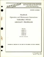 Operation and Maintenance Instructions for Variable Pitch Propeller - Models 54H60-73, 54H60-75, 54H60-85, and 54H60-89