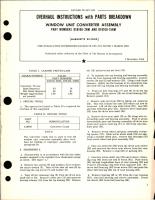 Overhaul Instructions with Parts Breakdown for Window Unit Converter Assembly - Parts D18100-2RM and D18100-15RM