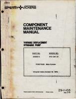 Maintenance Manual for Variable Displacement Hydraulic Pump - Parts 350880-6 - Model PV3-240-2F