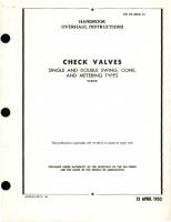 Overhaul Instructions for Check Valves Single and Double Swing, Cone, and Metering Types 