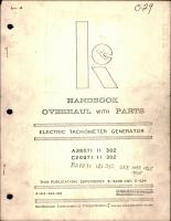 Overhaul Instructions with Parts for Electric Tachometer Generator - Parts A28071 11 302 and C28071 11 302