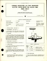 Overhaul Instructions with Parts Breakdown for Electric Motor-Driven Fuel Heater Pump - Model 3003-A