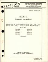 Overhaul Instructions for Power Plant Control Quadrant - Parts 5L2931-0, 5L2931-1, 5L2931-2, 5L2931-3, 5L3631-0, 5L3631-1, 5L3631-2, and 5L3631-3