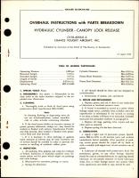 Overhaul Instructions with Parts Canopy Lock Release Hydraulic Cylinder - CV10-401041-3