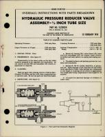 Overhaul Instructions with Parts for Hydraulic Pressure Reducer Valve Assembly - 5-8 inch Tube Size - 2L22032H