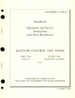 Operation and Service Instructions with Parts Breakdown for Altitude Control Test Panel Part No. 49E754-1