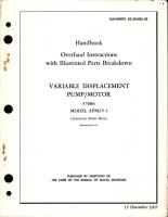 Overhaul Instructions Breakdown with Illustrated Parts for Variable Displacement Pump-Motor - 57086 - Model APM2V-1