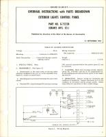 Overhaul Instructions with Parts Breakdown for Exterior Lights Control Panel - Part G-7525B