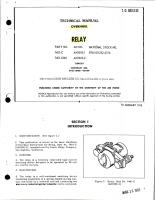 Overhaul for Relay - Parts 7401-C & 7401-CBU and  AN No. AN3380-1 & AN3380-2