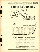 Hamilton and Curtiss Propeller Controls Numerical Listings