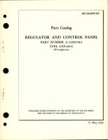 Parts Catalog for Regulator & Control Panel - Parts A 24A9178-3 - Type AVP-109-C 