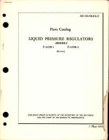 Parts Catalog for Liquid Pressure Regulators - Models F-3498-1 and F-3498-2