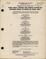 Student booklet for Operation, Basic Principles, Operation and Maintenance Manuals for Machine Gun Trainer Mark 2