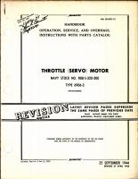 Operation, Service, & Overhaul Inst w/ Parts Catalog for Throttle (Servo) Motor Type 6906-3