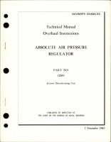 Overhaul Instructions for Absolute Air Pressure Regulator - Part 12093 