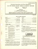 Overhaul Instructions with Parts Breakdown for Pinion Shaft Direct Current Motor - 0.04 HP - Part 26675-4 - Model DCM15-8