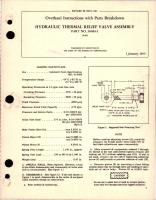 Overhaul Instructions with Parts for Hydraulic Thermal Relief Valve Assembly - Part 26089-2 