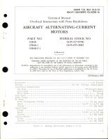 Overhaul Instructions with Parts Breakdown for Aircraft Alternating Current Motors - Parts 35840, 35840-1 and 35840-2-1