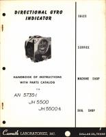 Handbook of Instructions with Parts Catalog for Directional Gyro Indicator AN 5735-1, JH 5500 and JH 5500-A