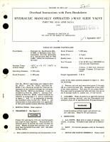 Overhaul Instructions with Parts for Manually Operated Hydraulic 3-Way Slide Valve - Parts 26131 and 26131-1 