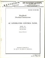 Overhaul Instructions for AC Generator Control Panel - Models CR2781F103A2 and CR2781F103B1