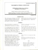 Supplemental Overhaul Instructions for Generator Control Relay Switch - A-718, E-1600-1