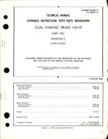 Overhaul Instructions with Parts Breakdown for Dual Parking Brake Valve, Part HP 681100-5