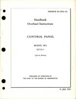 Overhaul Instructions for Control Panel - Model GC34-1