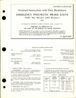 Overhaul Instructions with Parts Breakdown for Emergency Pneumatic Brake Valve - Parts PG11267 and PG11267-1 