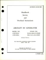 Service and Overhaul Instructions for Aircraft DC Generator Model Nos. 2CM70D2A and 2CM70D6A