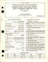 Overhaul Instructions with Parts Breakdown for Solenoid Pilot Actuated Poppet 3-Way 2-Position Selector Valve - Part 113805