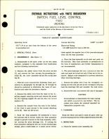 Overhaul Instructions with Parts Breakdown for Fuel Level Control Switch - F-5657 