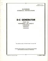 Overhaul Instructions for DC Generator - Parts A28A8584-1, AN 3633-1, A35A9103, and A45J247