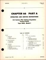 Operating & Service Instructions for D-C Carbon Pile Voltage Regulator Control Panel, Ch 66 Part A